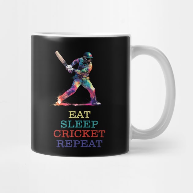 Eat Sleep Cricket Repeat - Holographic Style by PaulJus